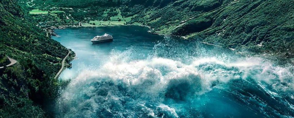 The tsunami hits in The Wave.